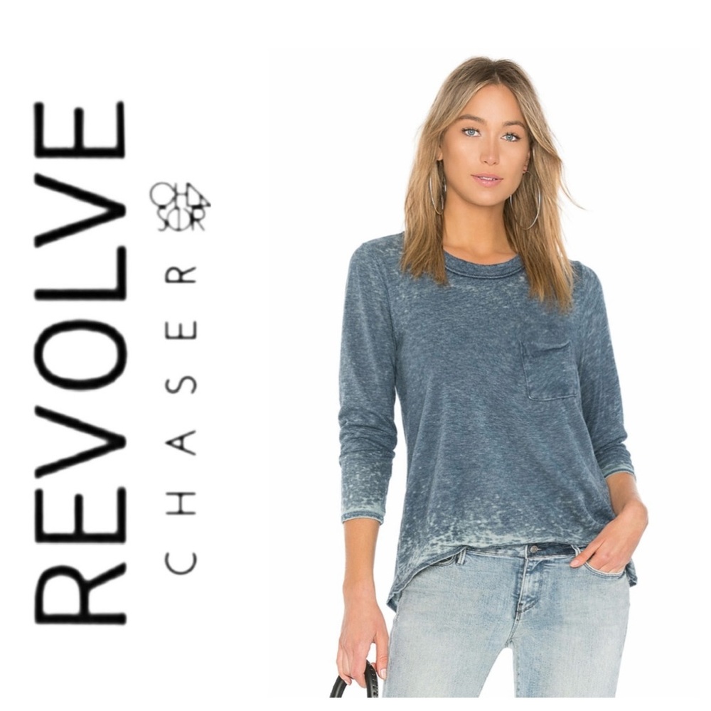 NWOT Revolve x Chaser Crew Neck Long Sleeve Burnout Tee